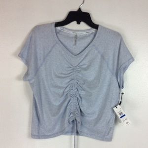 Calvin Klein performance Front Rushed Gray top